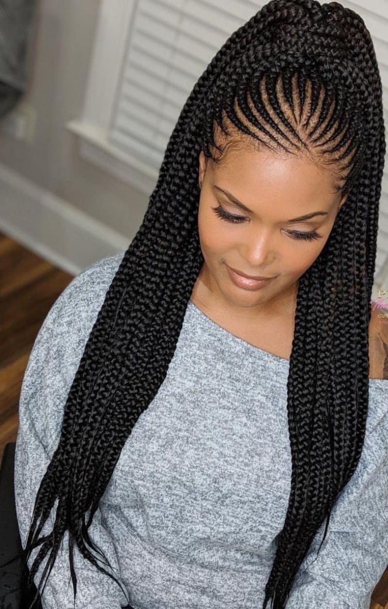 Ponytail cornrows