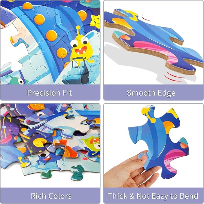Cosmic Adventure 24 Piece Jigsaw wooden Puzzle with Packag Box - Image 2