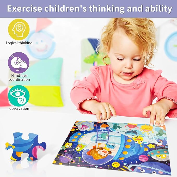 Cosmic Adventure 24 Piece Jigsaw wooden Puzzle with Packag Box - Image 3