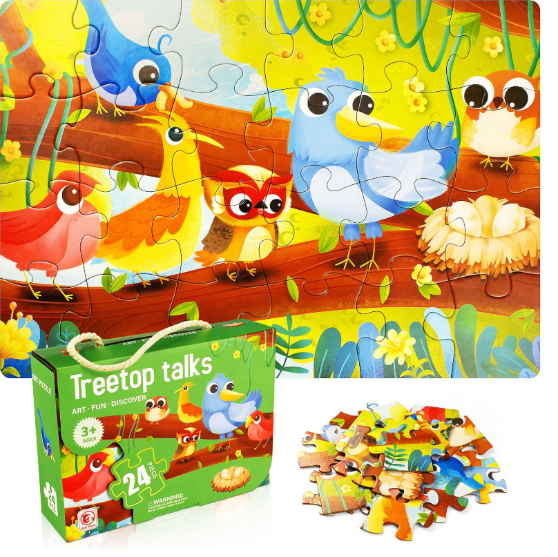 Treetop Talks 24 Piece Jigsaw wooden Puzzle with Packag Box - Image 4