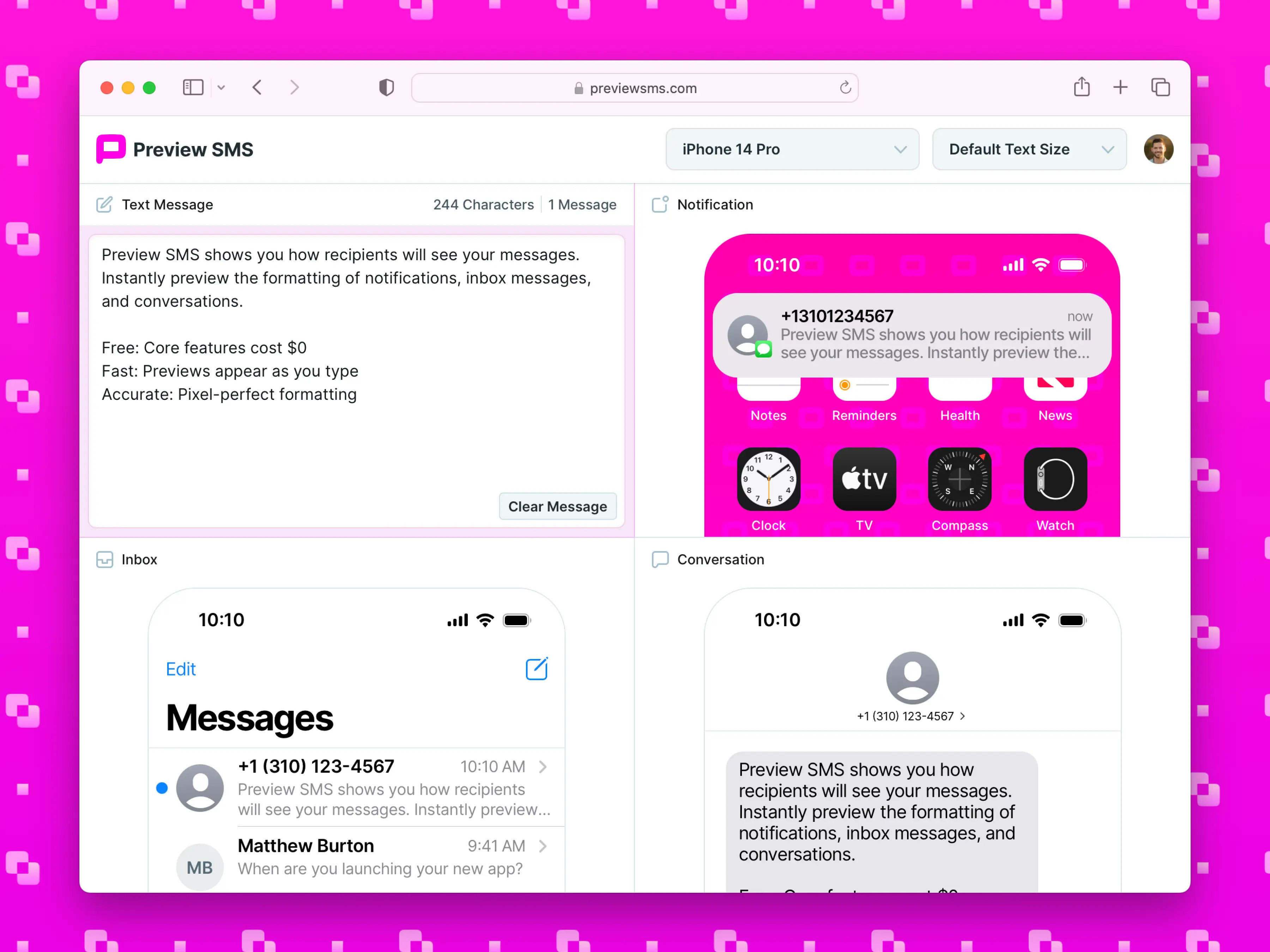 Preview Sms Message Launching Preview SMS - Max Burnside Blog Post