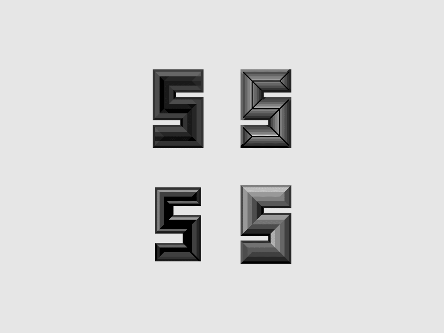 Stylized, grayscale 'S' letters