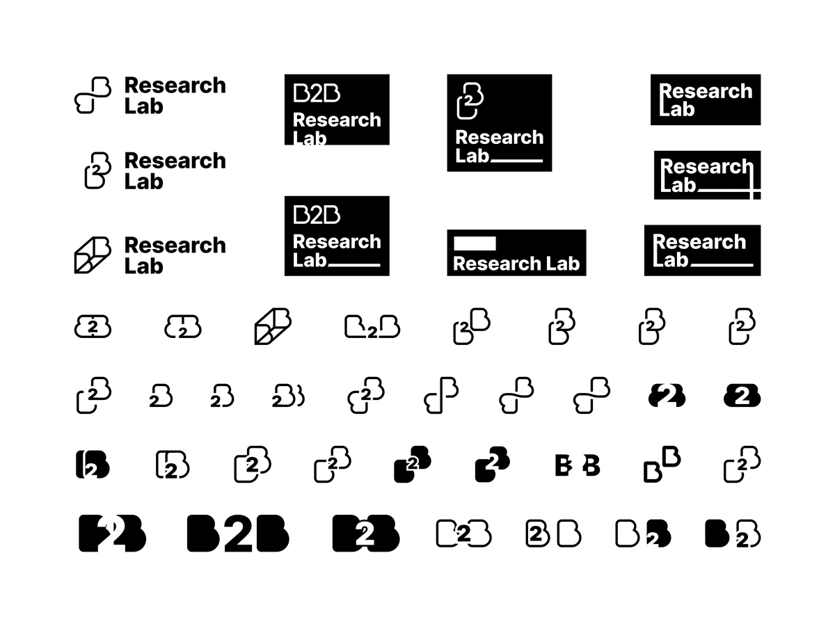B2B Research Lab logo concepts