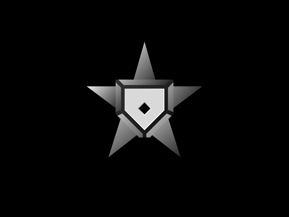 Combination of Home Plate Deals logo and star, shown on black background