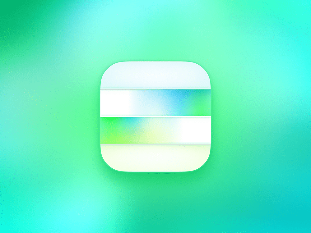 Stacky app icon consisting of four rows, subtly creating an uppercase 'S'