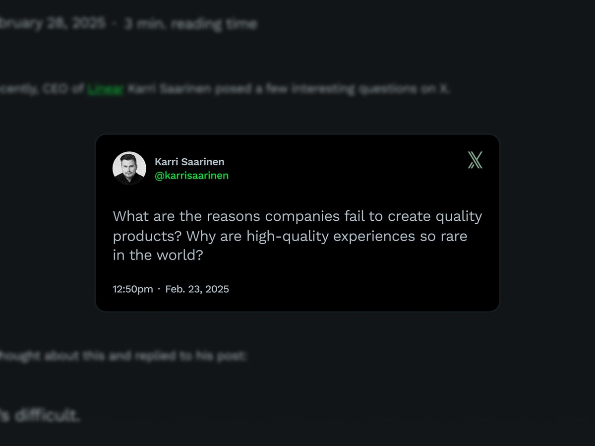 X post (Tweet) in custom container on Max Burnside's personal site