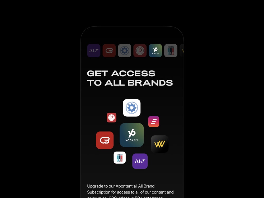Presentation of iOS native app showing an upsell screen.