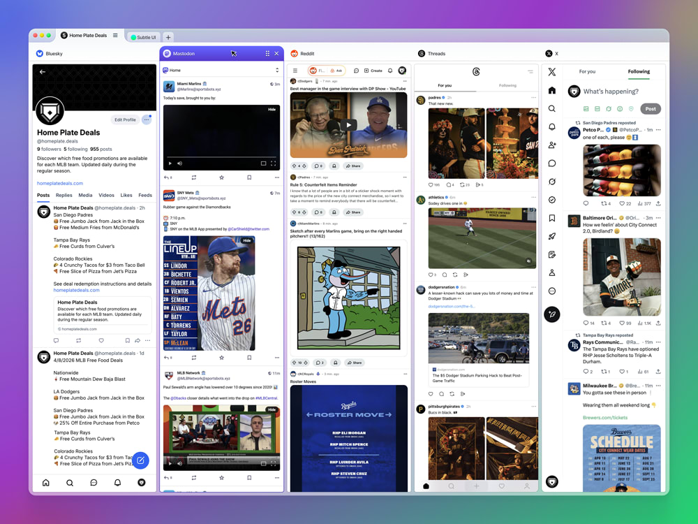 Browser that displays 5 tabs simultaneously
