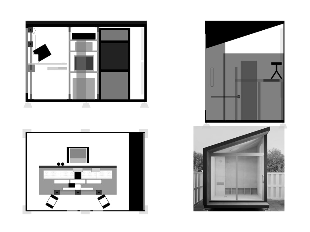 A collection of floorplan and office layout designs.