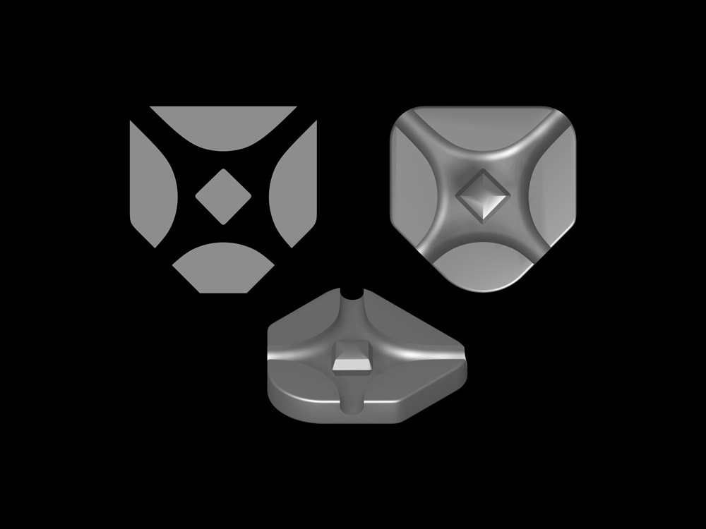 2D and 3D representations of the latest updates to Home Plate Deals logo design.