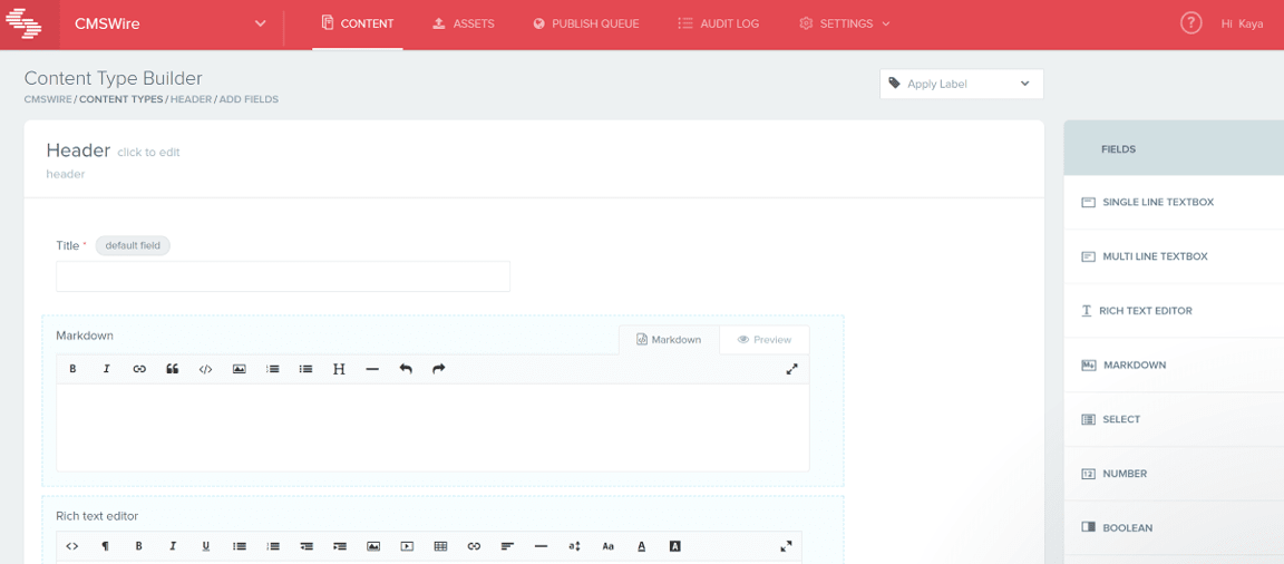 Previous Contentstack UI - Content Editor