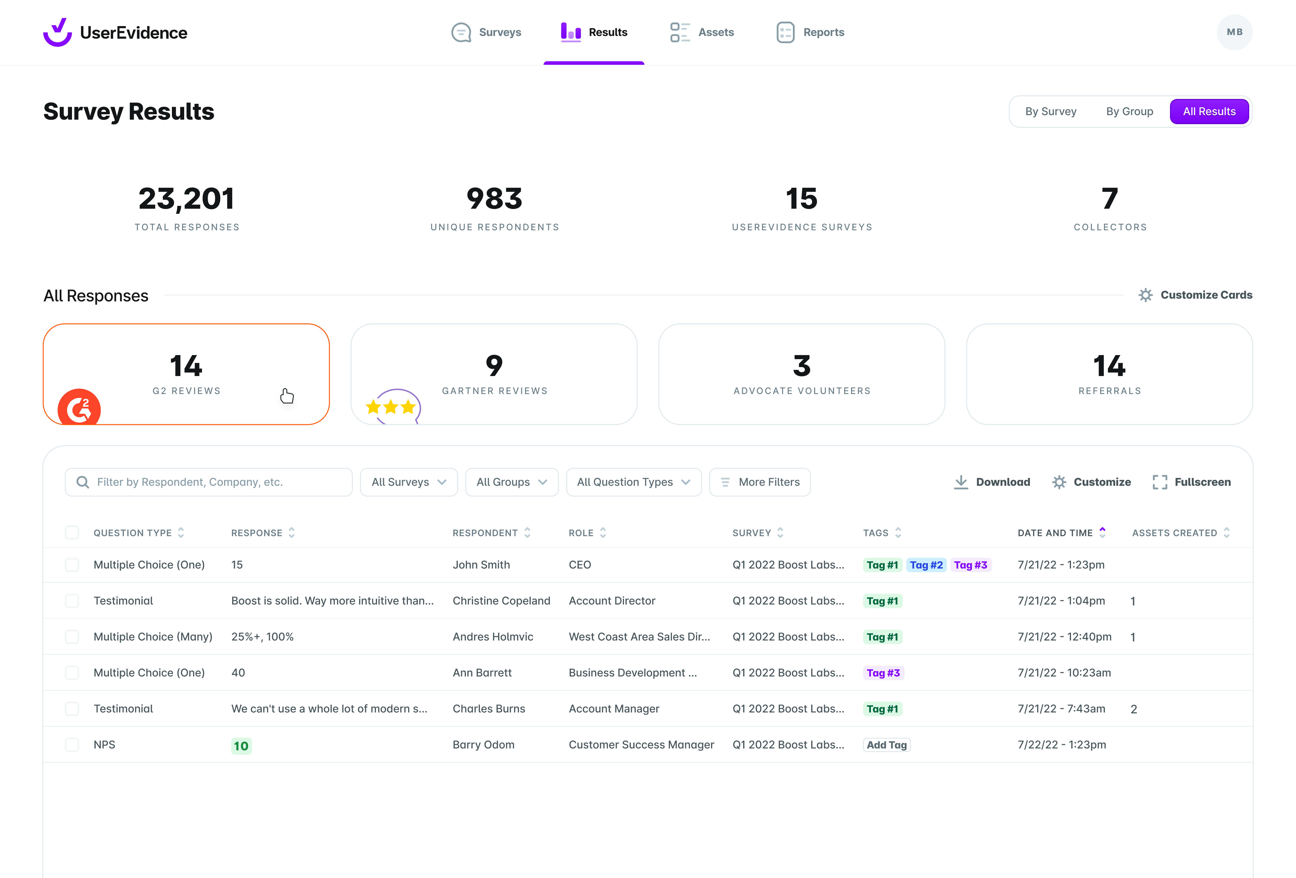 UserEvidence UI