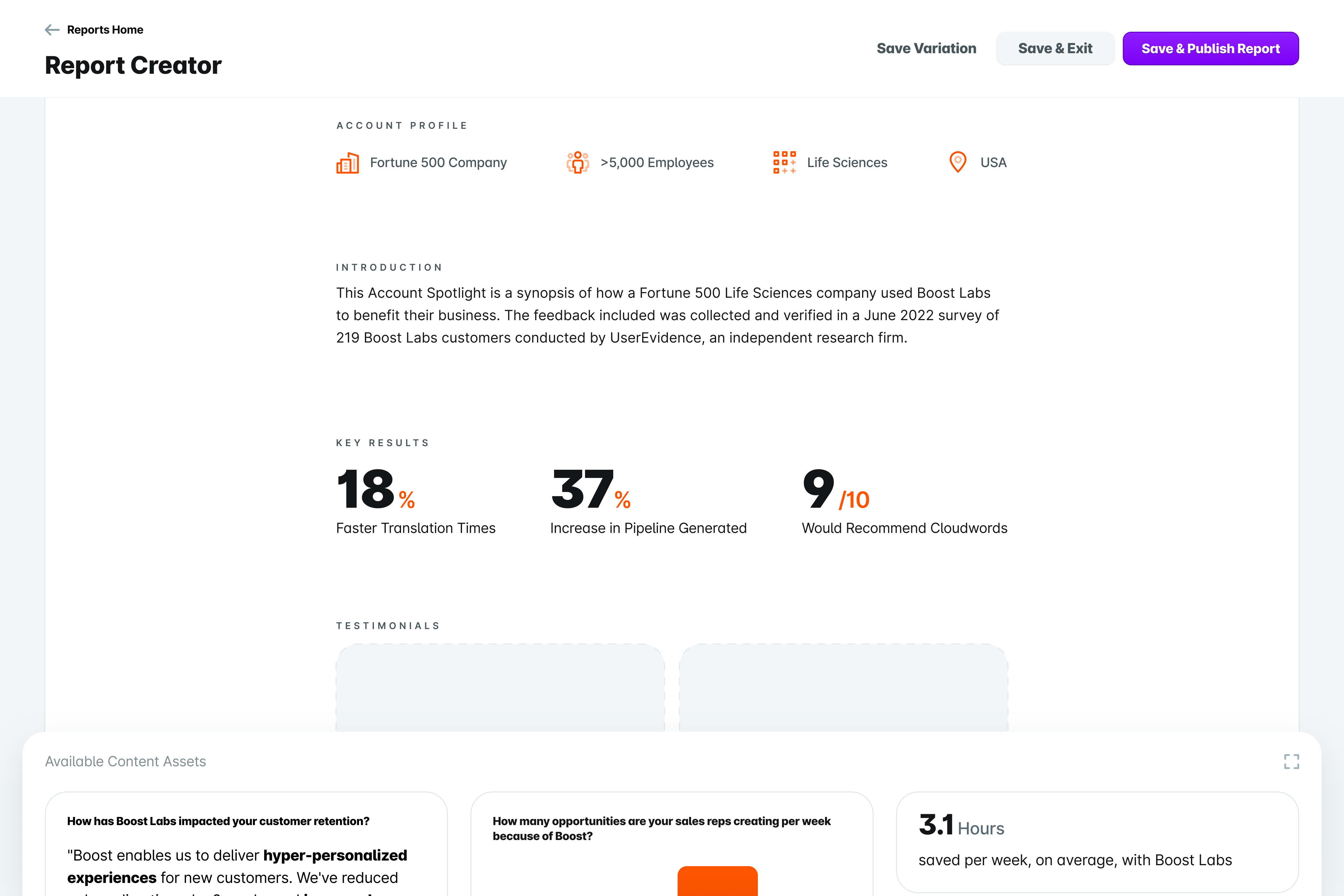 UserEvidence UI