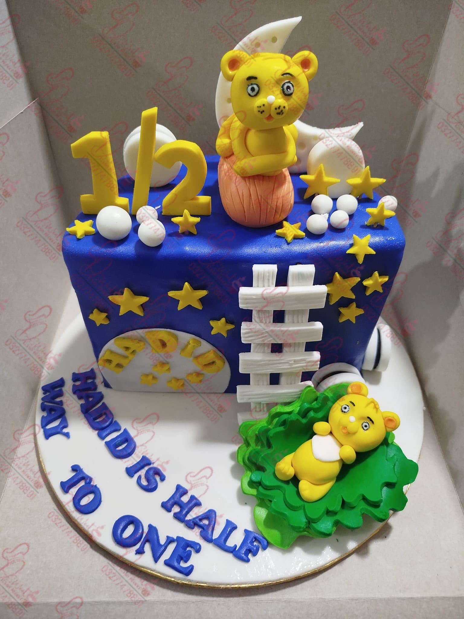 Tiger Themed Half Birthday Moon Cake Baby Rawalpindi