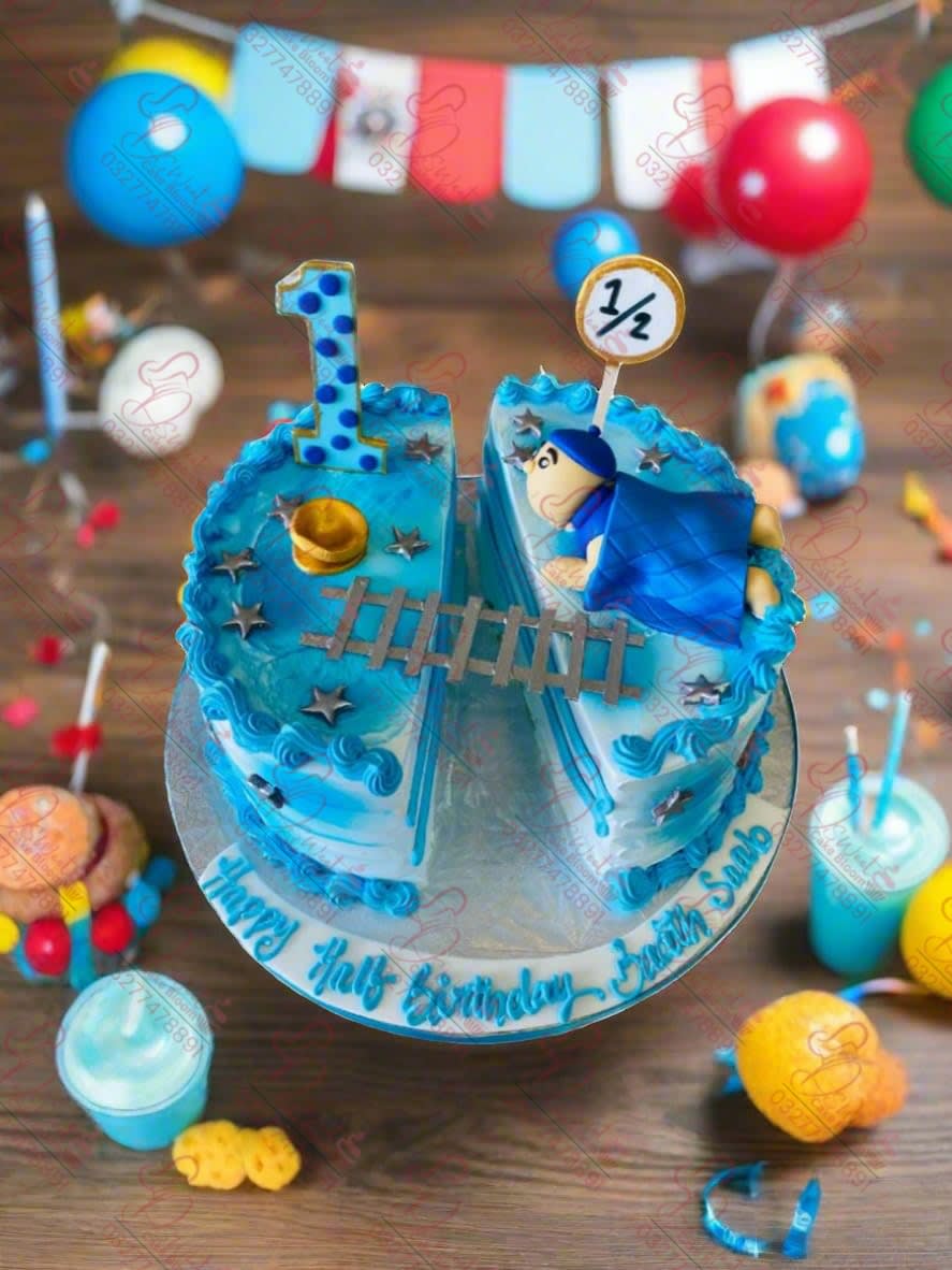 Custom Designed Half Birthday Cake Islamabad