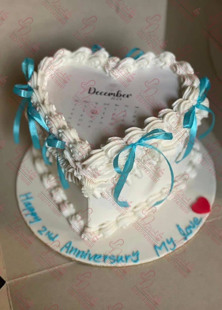 Custom Heartshape Themed Cake in Rawalpindi
