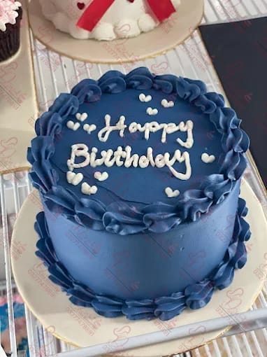 Blue Elegant Birthday Cake for Husband Faisalabad