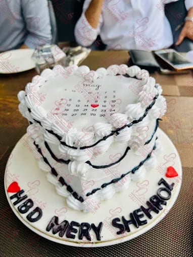 Heart Shaped Fire Calendar Birthday Cake Rawalpindi
