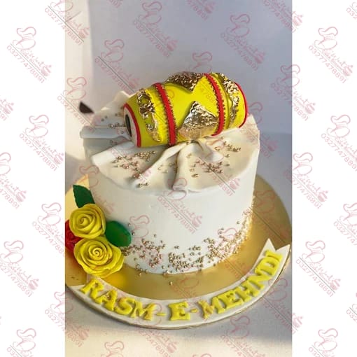 Emerald Gold Dholki Cake Faisalabad