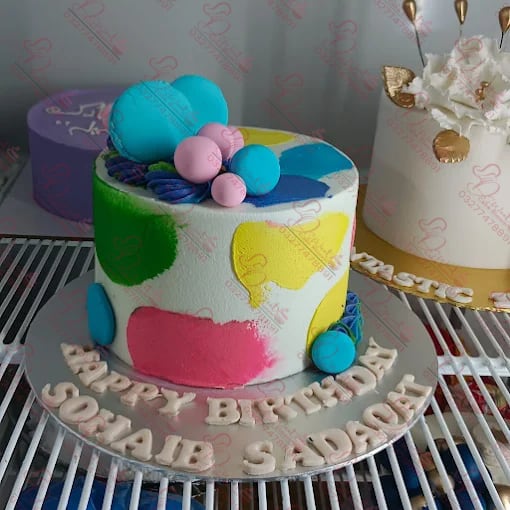 Colorful Abstract Buttercream Cake Islamabad