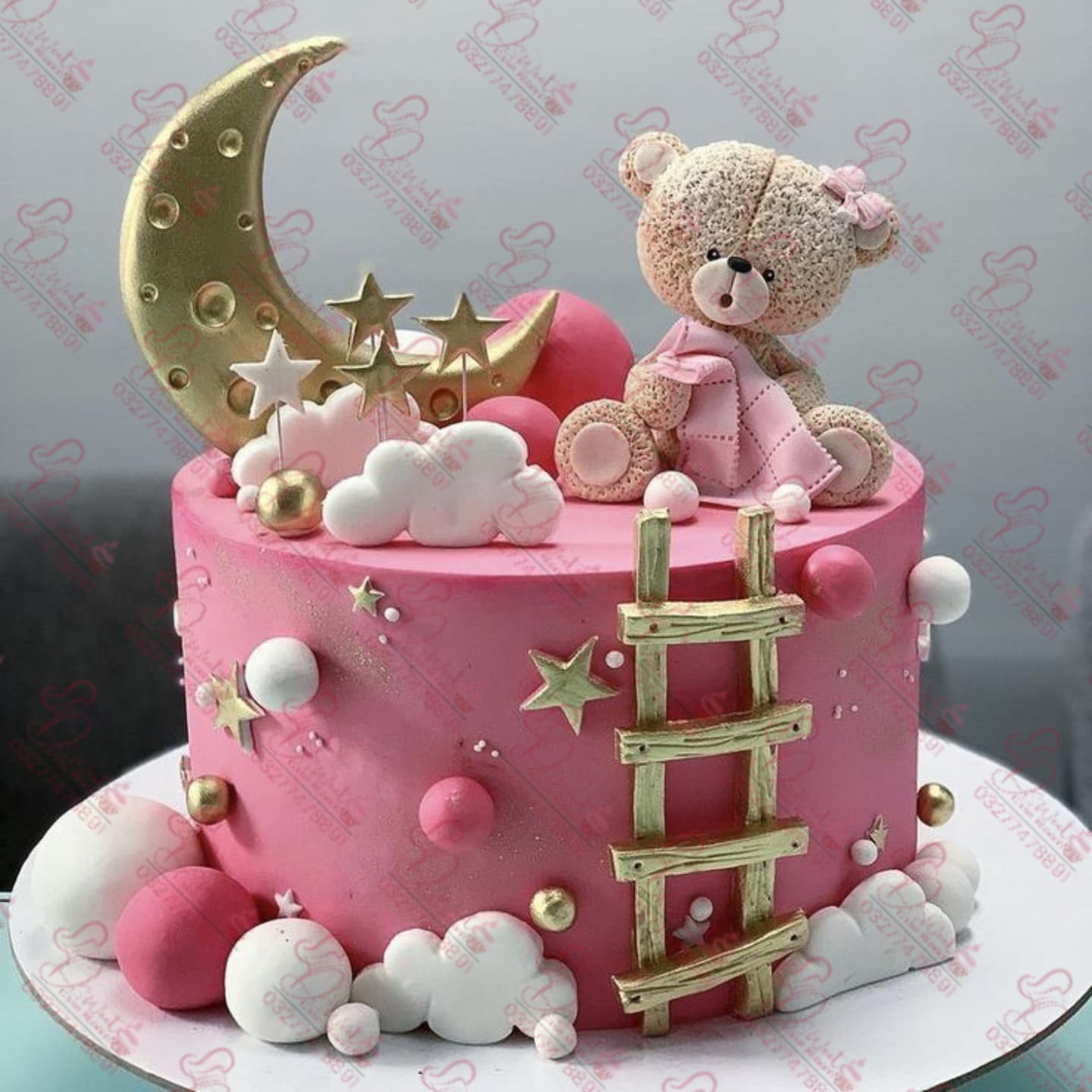 Teddy Bear Crescent Moon Birthday Cake Rawalpindi