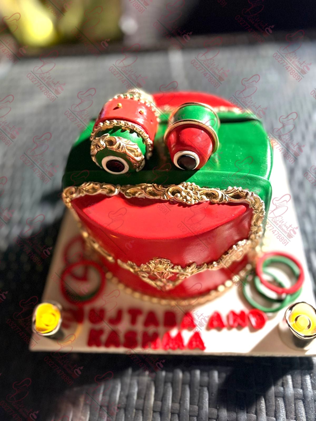 Mehndi Dholki Cake in Faisalabad