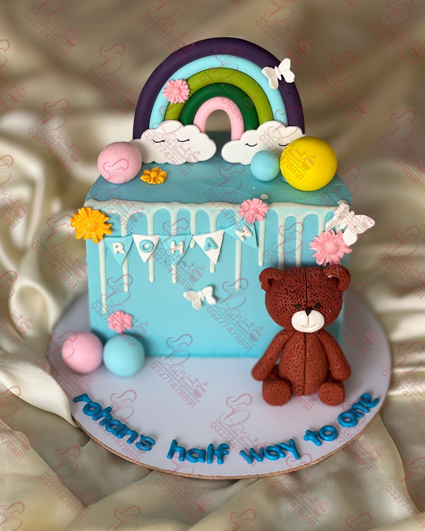 Halfway to One Baby Six Month Cake Custom Design Naval Anchorage Islamabad