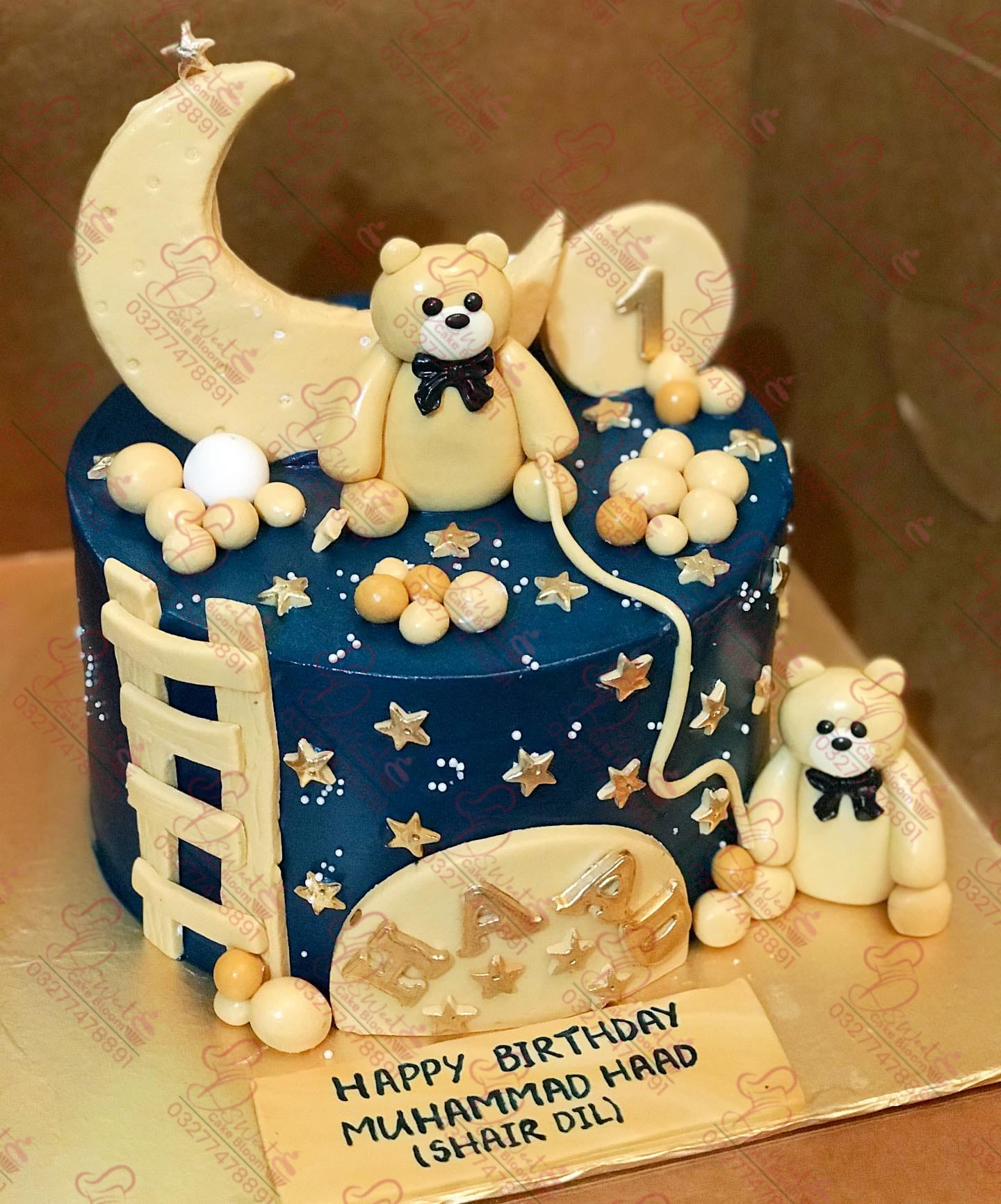 Half Birthday Teddy Bear Moon Stars Cake Naval Anchorage Islamabad