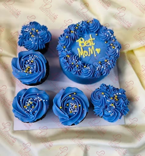 Best Mom Blue Cake and Cupcakes Islamabad