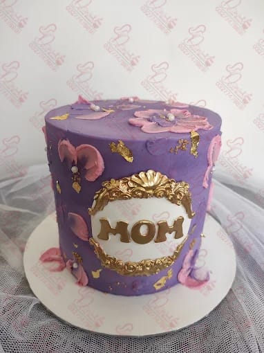 Purple Pink Floral Mom Birthday Cake Islamabad