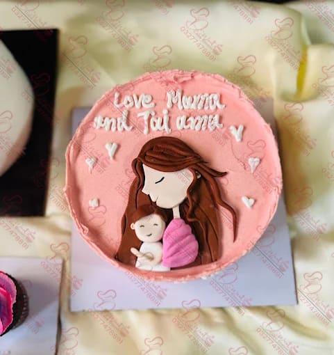 Custom Pink Mothers Day Cake F-6 Islamabad