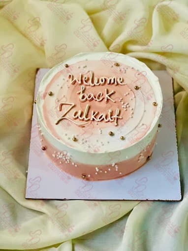 Pink White Gold Sprinkle 1 Pound Cake Islamabad