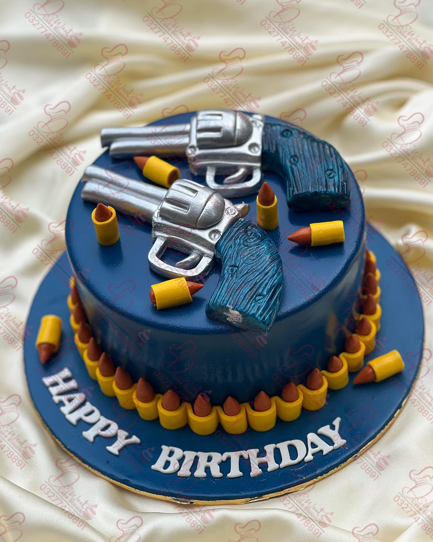 Gun Golia Money Theme Birthday Cake Rawalpindi