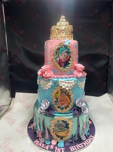 Multi Tier First Birthday Photo Cake Islamabad