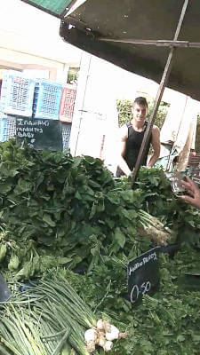 The herb and quelites stall