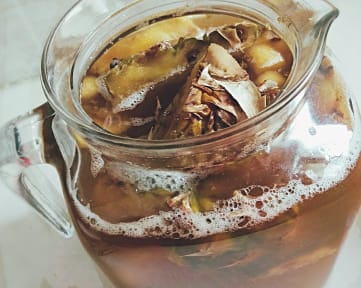 The fermentation process raises its alcohol content to 1%.