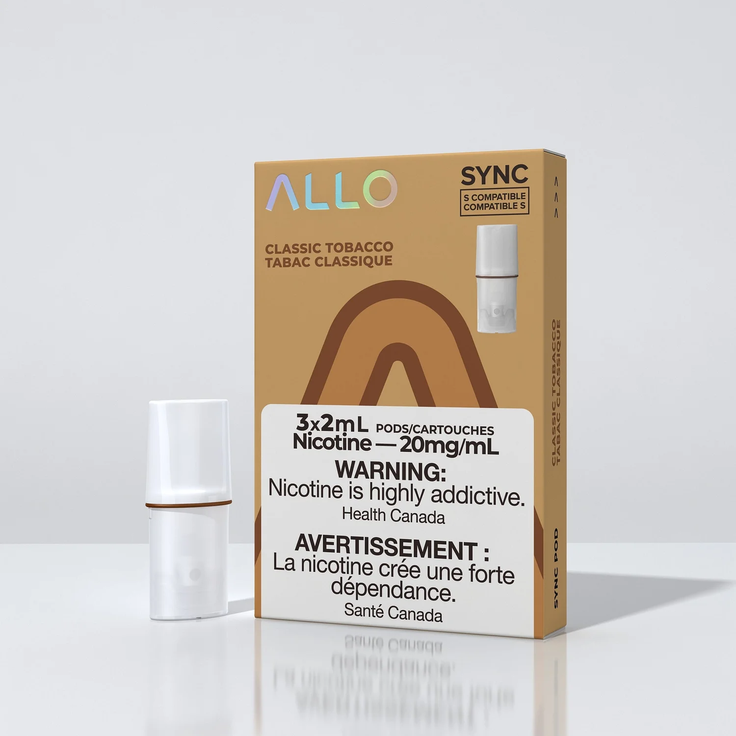 ALLO SYNC POD CLASSIC TOBACCO 3PK CLASSIC TOBACCO ALLO SYNC Pre-Filled Pods available at Puff N Pass Vapes in Abbotsford BC
