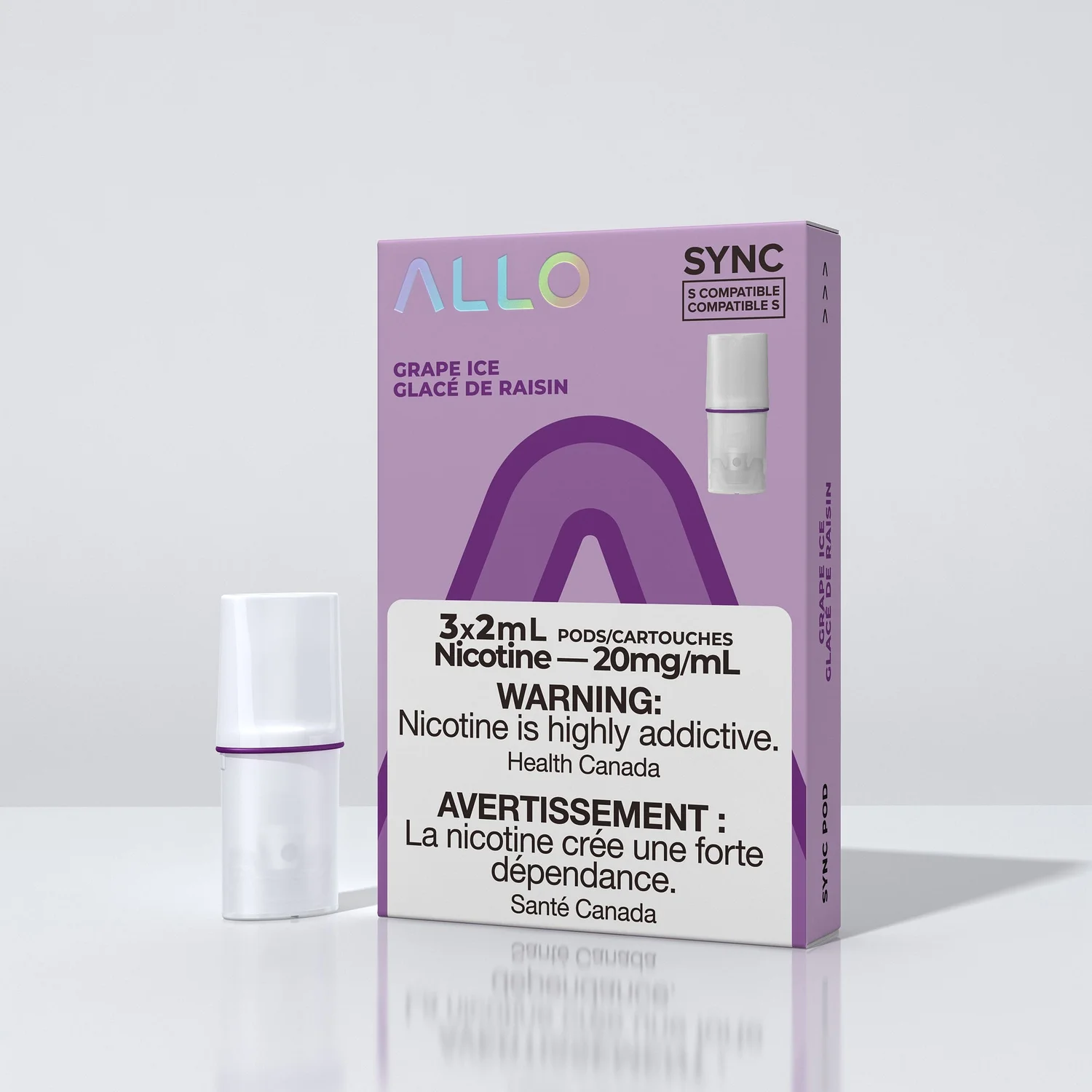 ALLO SYNC POD GRAPE ICE 3PK GRAPE ICE ALLO SYNC Pre-Filled Pods available at Puff N Pass Vapes in Abbotsford BC