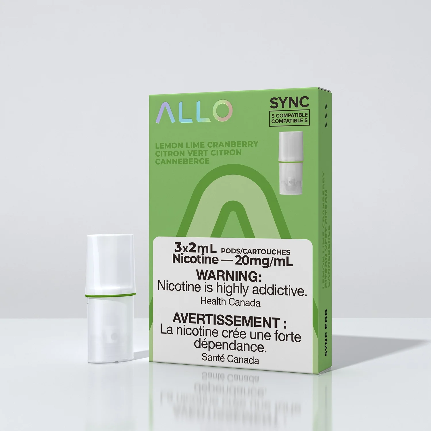 ALLO SYNC POD LEMON LIME CRANBERRY 3PK LEMON LIME CRANBERRY ALLO SYNC Pre-Filled Pods available at Puff N Pass Vapes in Abbotsford BC