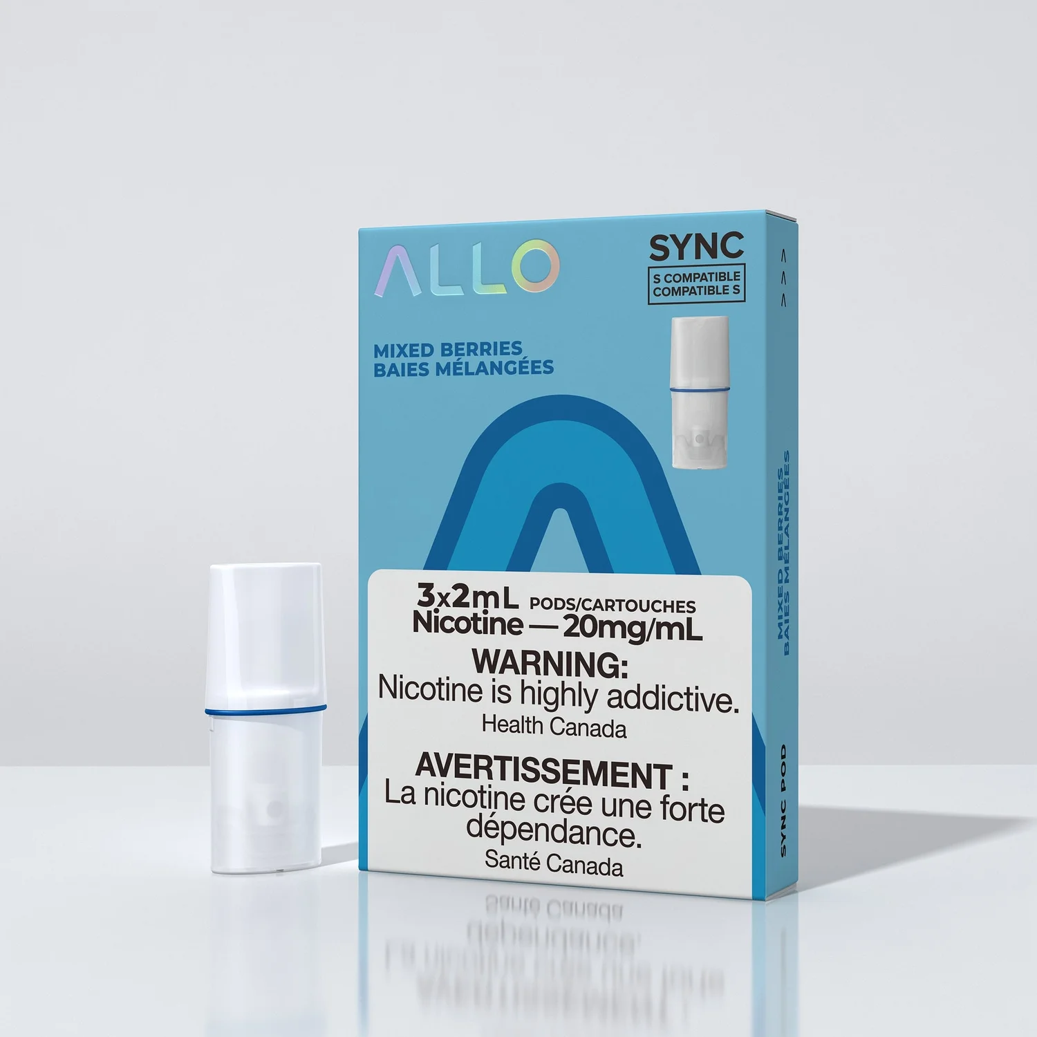 ALLO SYNC POD MIXED BERRIES 3PK MIXED BERRIES ALLO SYNC Pre-Filled Pods available at Puff N Pass Vapes in Abbotsford BC
