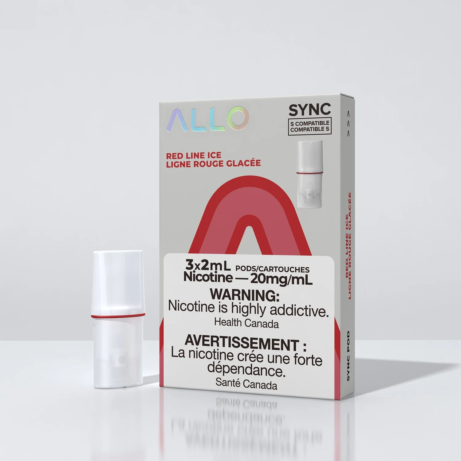 ALLO SYNC POD RED LINE ICE 3PK RED LINE ICE ALLO SYNC Pre-Filled Pods available at Puff N Pass Vapes in Abbotsford BC