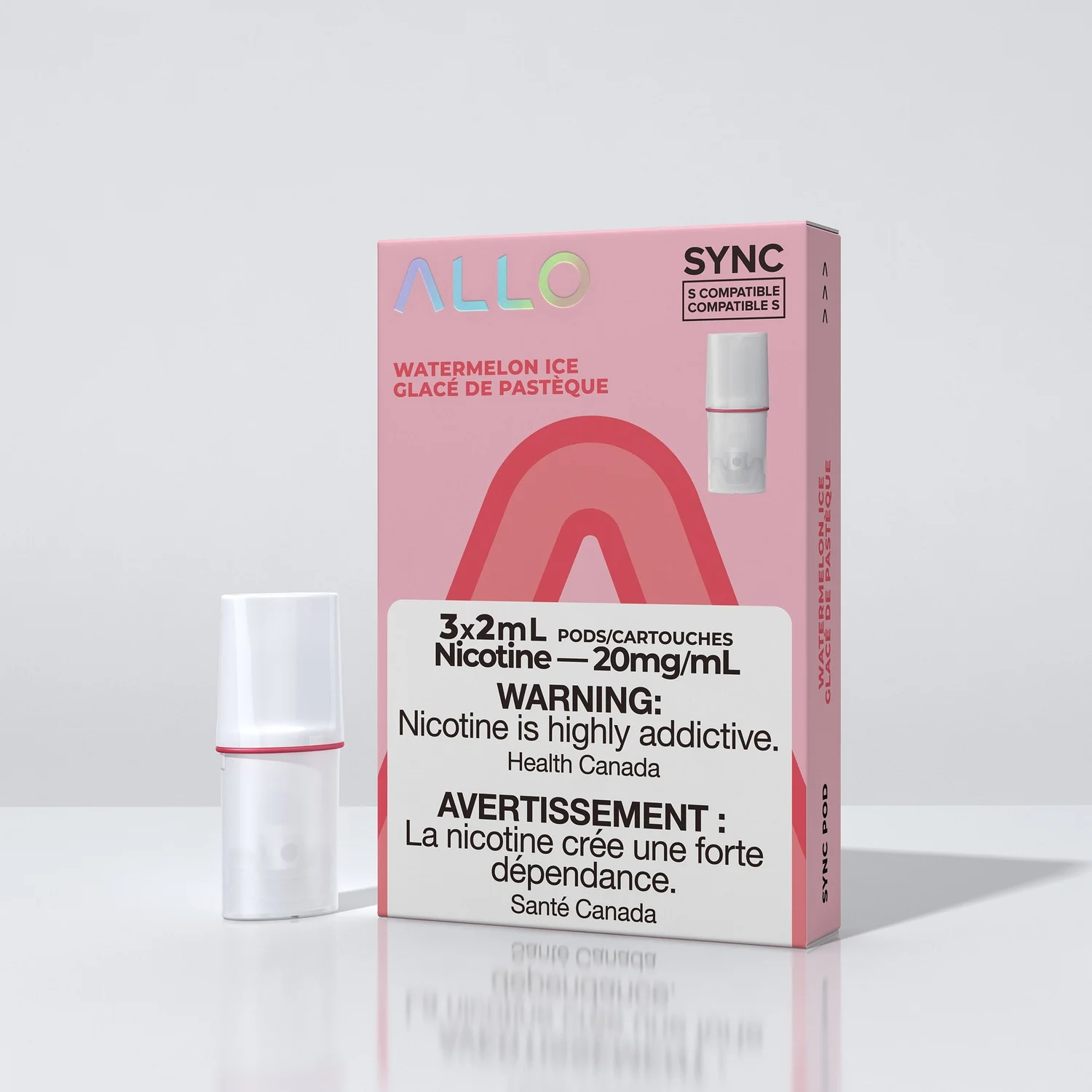 ALLO SYNC POD WATERMELON ICE 3PK WATERMELON ICE ALLO SYNC Pre-Filled Pods available at Puff N Pass Vapes in Abbotsford BC