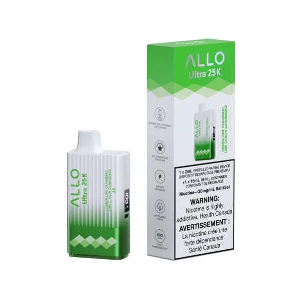 ALLO 25K LEMON LIME CRANBERRY LEMON LIME CRANBERRY ALLO 25K Disposable Vapes available at Puff N Pass Vapes in Abbotsford BC