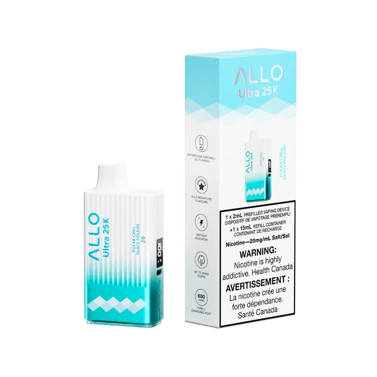 ALLO 25K POLAR CHILL POLAR CHILL ALLO 25K Disposable Vapes available at Puff N Pass Vapes in Abbotsford BC