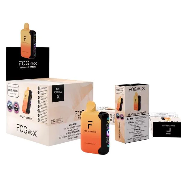 FOG PRO X PEACHES AND CREAM PEACHES AND CREAM FOG PRO Disposable Vapes available at Puff N Pass Vapes in Abbotsford BC