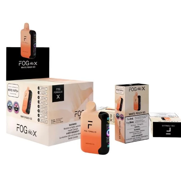FOG PRO X WHITE PEACH ICE WHITE PEACH ICE FOG PRO Disposable Vapes available at Puff N Pass Vapes in Abbotsford BC