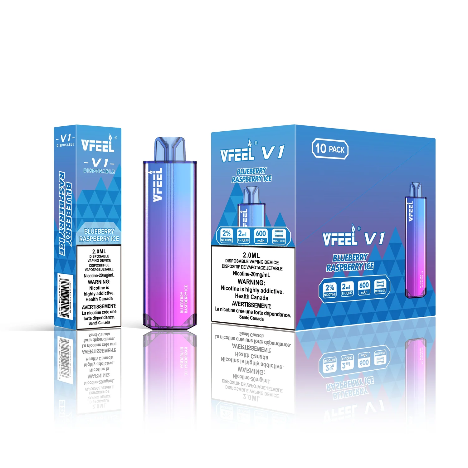 VFEEL V1 BLUEBERRY RASPBERRY ICE BLUEBERRY RASPBERRY ICE VFEEL V1 Disposable Vapes available at Puff N Pass Vapes in Abbotsford BC