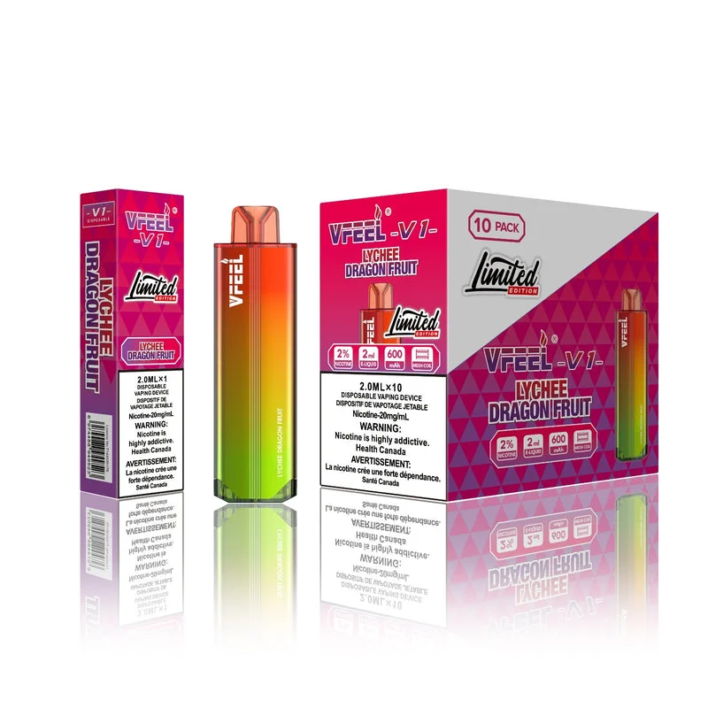 VFEEL V1 LYCHEE DRAGONFRUIT LYCHEE DRAGONFRUIT VFEEL V1 Disposable Vapes available at Puff N Pass Vapes in Abbotsford BC