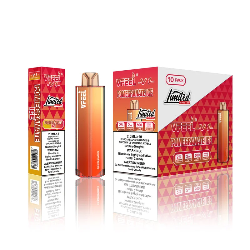 VFEEL V1 POMEGRANATE ICE POMEGRANATE ICE VFEEL V1 Disposable Vapes available at Puff N Pass Vapes in Abbotsford BC