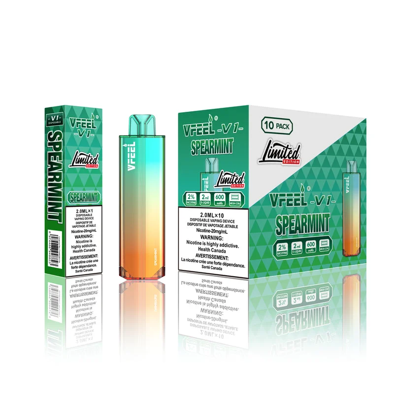 VFEEL V1 SPEARMINT SPEARMINT VFEEL V1 Disposable Vapes available at Puff N Pass Vapes in Abbotsford BC